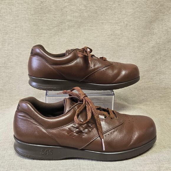 SAS Free Time Brown Women's Leather Comfort Sneakers Size 7.5 Walking Lace-Up - Picture 9 of 13